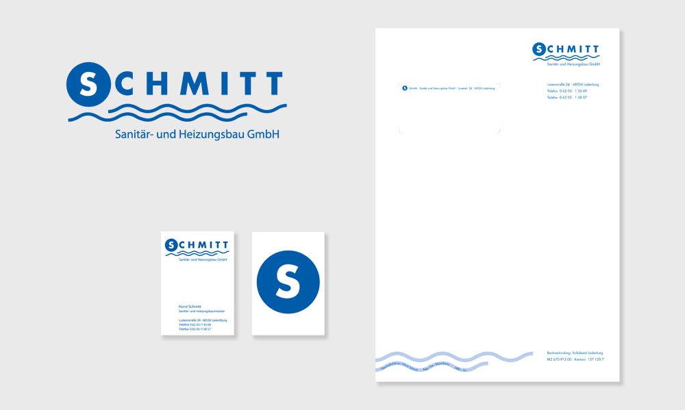 Corporate Design für Schmitt Sanitär- und Heizungsbau