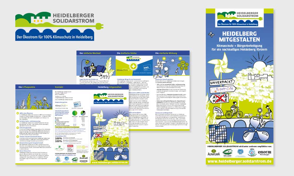 Logo- und Faltblatt gestaltung für Heidelberger Solidarstrom